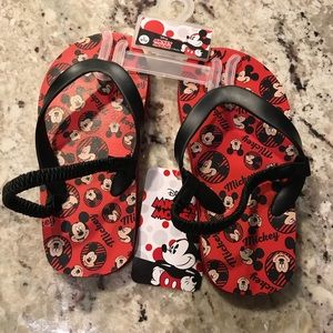 NWT Mickey Mouse Flip Flops